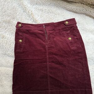 Talbots Burgundy Corduroy Skirt 2P